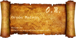 Orsós Malvin névjegykártya
