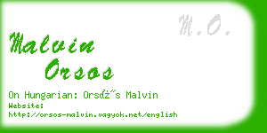 malvin orsos business card